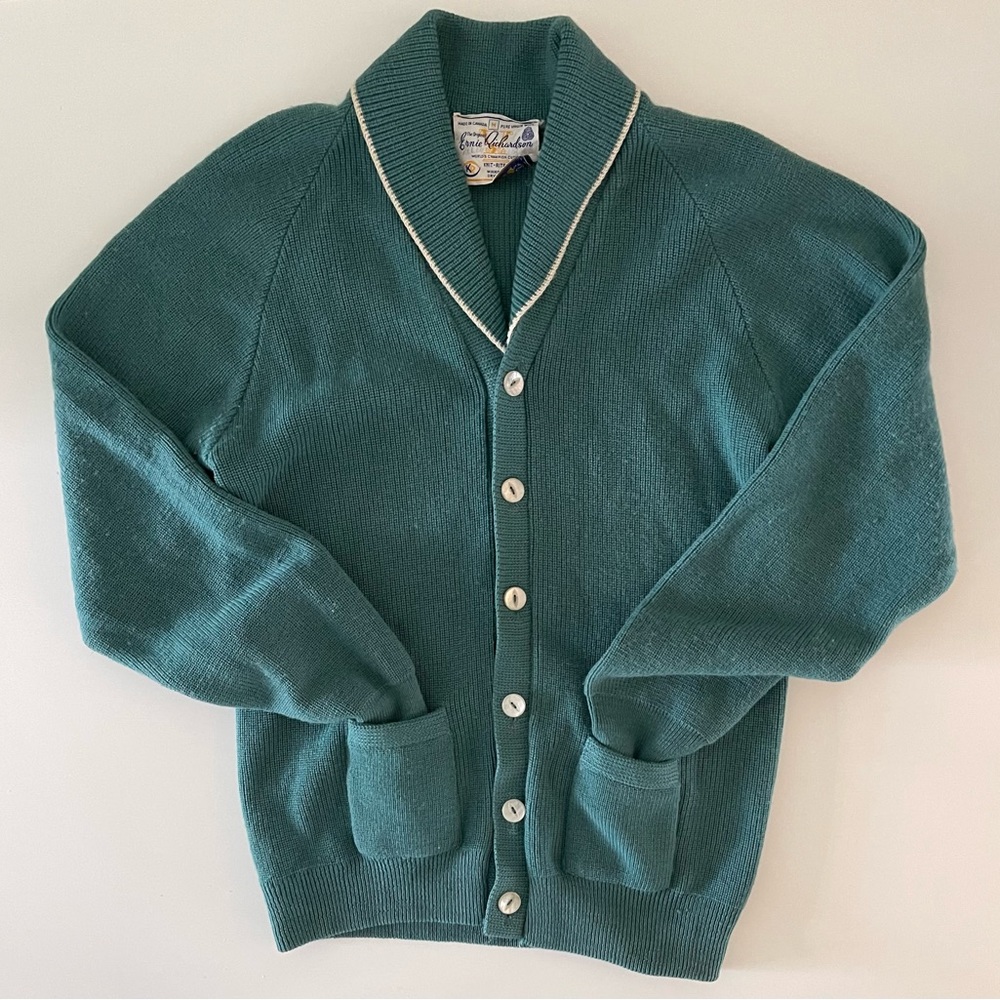 Vintage Ernie Richardson, Knit Rite Mills Ltd Curling Sweater/cardigan, M